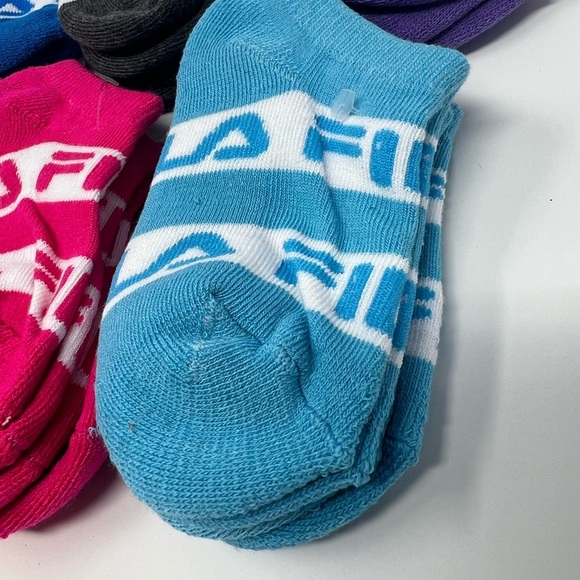 Fila Kids Girls 10-Pack Half Cushion No Show Socks Girls Small Shoe Sizes 7-10 - Picture 5 of 9